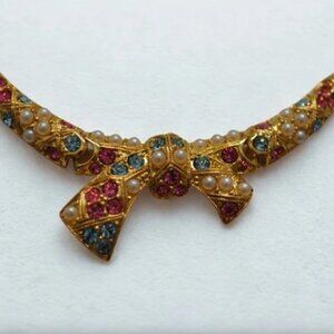 D'Orlan Pastel Necklace. Triple 22kt gold plated.